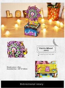 DIY Wedding Souvenirs Wooden Restaurant Decoration Christmas Music Box Merry-go-round