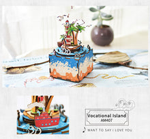 Load image into Gallery viewer, DIY Wedding Souvenirs Wooden Restaurant Decoration Christmas Music Box Merry-go-round