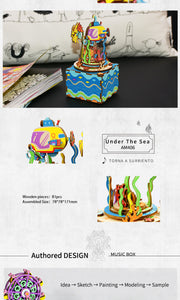 DIY Wedding Souvenirs Wooden Restaurant Decoration Christmas Music Box Merry-go-round