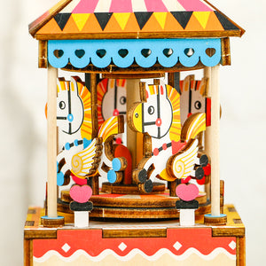 DIY Wedding Souvenirs Wooden Restaurant Decoration Christmas Music Box Merry-go-round