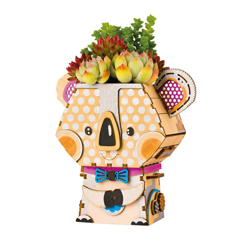 ILikeBuilding Stylish Wooden Koala Flower Pot