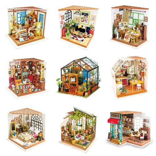 DIY Miniature Wooden Doll House Model Building Kits