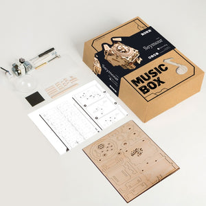 DIY Movement Wooden dogs Model Music Box