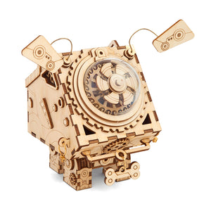 DIY Movement Wooden dogs Model Music Box