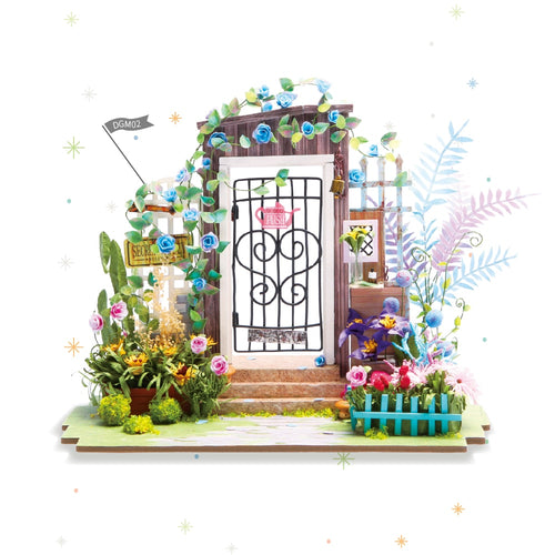 DIY Garden Entrance Children Adult Miniature Wooden Doll House Model Building Kits Dollhouse Creative Toys