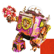 Load image into Gallery viewer, Limited Edition Colorful  Robot Model Building Kit Wooden Steampunk Music Box