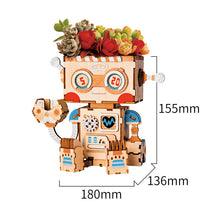 Load image into Gallery viewer, ILikeBuilding Wooden Robot Flower Pot