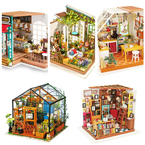 DIY Miniature Wooden Doll House Model Building Kits Dollhouse Educational Toys