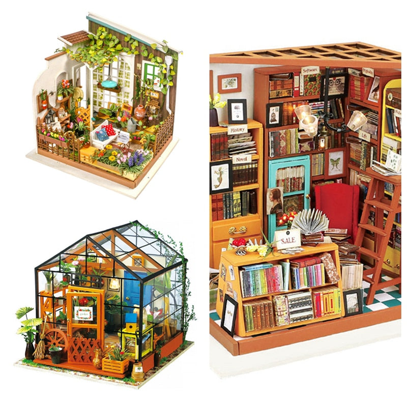 DIY Doll House Adult Miniature Wooden Dollhouse Model Building Kits