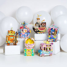 Load image into Gallery viewer, DIY 3D Kitty Ballet Wooden Puzzle Game Assembly Moveable Music Box