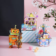 Load image into Gallery viewer, DIY 3D Kitty Ballet Wooden Puzzle Game Assembly Moveable Music Box