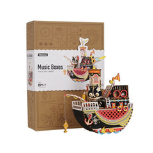 Load image into Gallery viewer, DIY 3D Kitty Ballet Wooden Puzzle Game Assembly Moveable Music Box