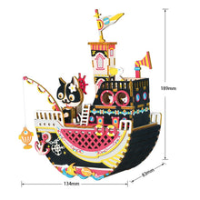 Load image into Gallery viewer, DIY 3D Kitty Ballet Wooden Puzzle Game Assembly Moveable Music Box