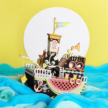 Load image into Gallery viewer, DIY Fishing Kitty Hand Crank Music Box