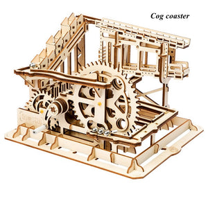 Magic Crash 4 Pieces DIY Magic Gear Drive Ball Crash Game Wooden Model Building Kits
