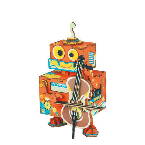 DIY Little Robot Performer Hand Crank Music Box