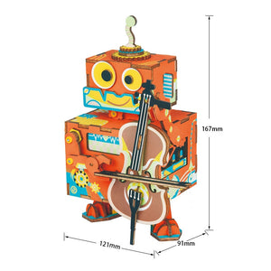 DIY Little Robot Performer Hand Crank Music Box