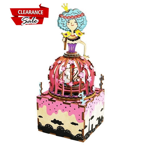 DIY 3D Princess Puzzle Game Assembled Wooden Music Box Toy