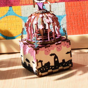DIY 3D Princess Puzzle Game Assembled Wooden Music Box Toy