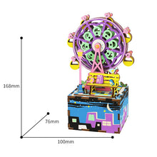 Load image into Gallery viewer, DIY 3D Wooden Carrousel Ferris Wheel Puzzle Game Assembly Rotatable Music Box