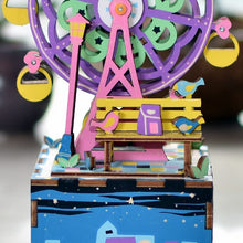 Load image into Gallery viewer, DIY 3D Wooden Carrousel Ferris Wheel Puzzle Game Assembly Rotatable Music Box