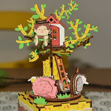 Load image into Gallery viewer, DIY 3D Wooden Carrousel Ferris Wheel Puzzle Game Assembly Rotatable Music Box