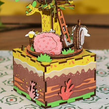 Load image into Gallery viewer, DIY 3D Wooden Carrousel Ferris Wheel Puzzle Game Assembly Rotatable Music Box
