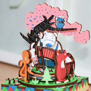 DIY 3D Wooden Carrousel Ferris Wheel Puzzle Game Assembly Rotatable Music Box