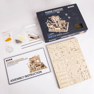 Magic CrashDIY Tower Coaster Magic Creative Marble Run Game Wooden Model Building Kits