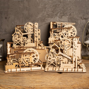 Magic Crash 4 Pieces DIY Magic Gear Drive Ball Crash Game Wooden Model Building Kits