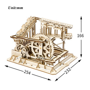 Robotime DIY Cog Coaster Magic Creative Marble Run Game Wooden Model Building Kits