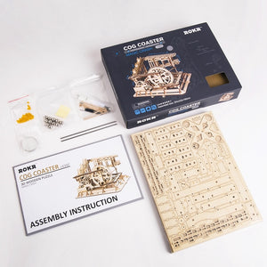 Robotime DIY Cog Coaster Magic Creative Marble Run Game Wooden Model Building Kits