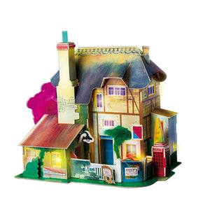 DIY Doll House with Led Light Children Adult Miniature Wooden Model Building Dollhouse