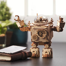 Load image into Gallery viewer, DIY 3D Steampunk Robot Wooden Puzzle Music Box