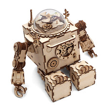 Load image into Gallery viewer, DIY 3D Steampunk Robot Wooden Puzzle Music Box