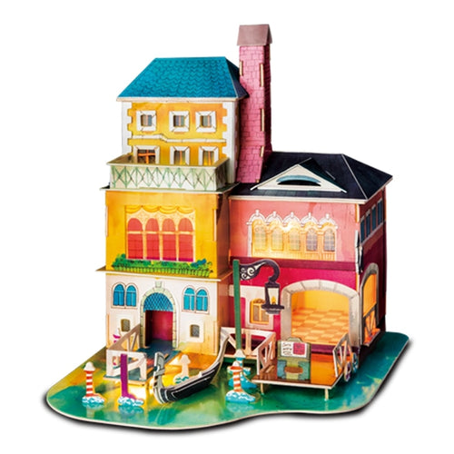 DIY Midsummer in Venice Doll House with Led Light Children Adult Miniature Wooden Model Building Dollhouse