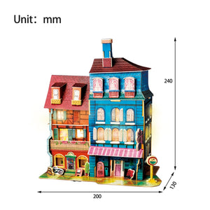 DIY Lost in Colmar Doll House with Led Light Children Adult Miniature Wooden Model Building Dollhouse